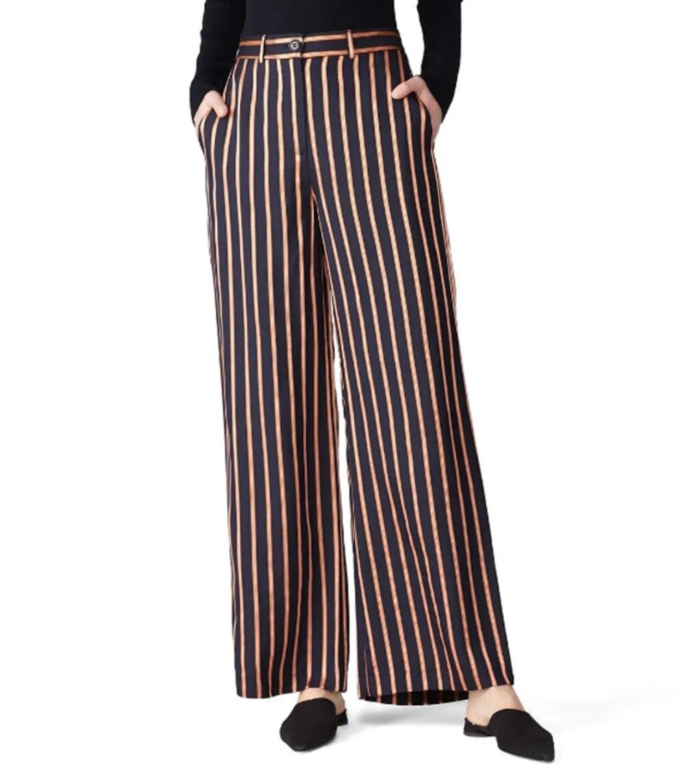 M.i.h Jeans Lewis Trousers Navy Blue Orange Pink Wide Leg Pants Women size Small
